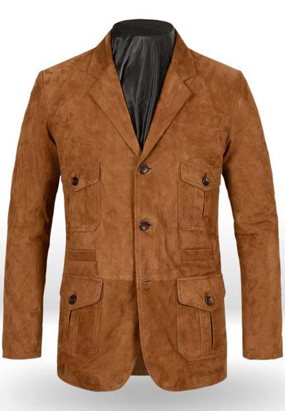 Men’s Tan Brown Suede Leather Blazer