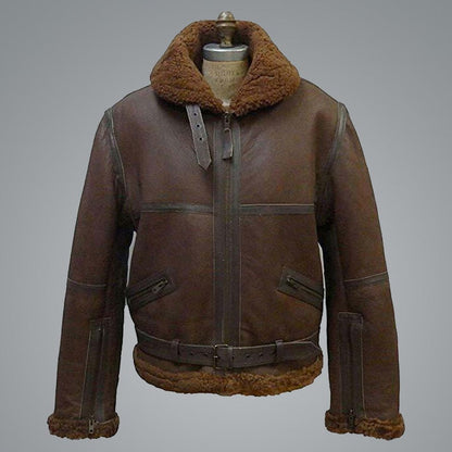 Men's B3 Aviator RAF Shearling Flight Bomber Jacket