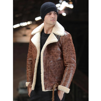 Men's Air Force Aviator Sheepskin Leather Jacket, TopGuruJackets