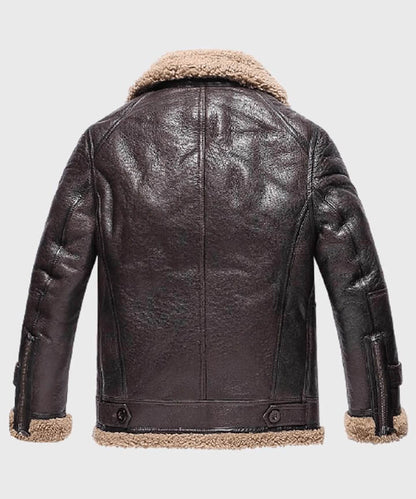 Men's Dark Brown Sheepskin Shearling Leather Jacket