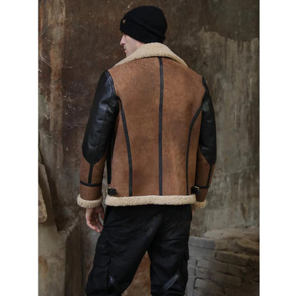 Men's Two-Tone B3 RAF Flying Aviator Sheepskin Leather Jacket, TopGuruJackets