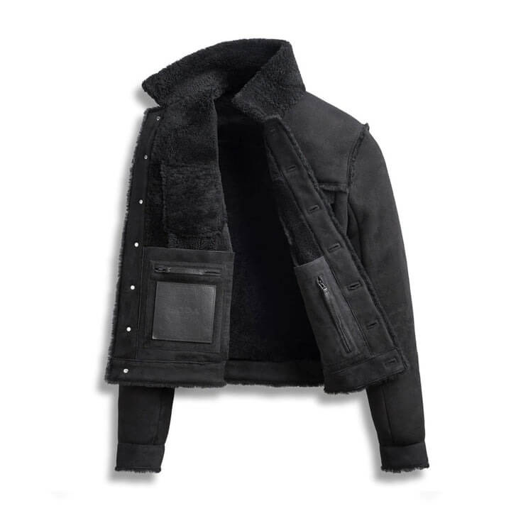 Classic Shearling Leather Jacket for Men