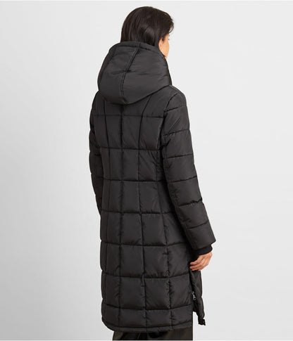 Women's Puffer Trench Coat In Black