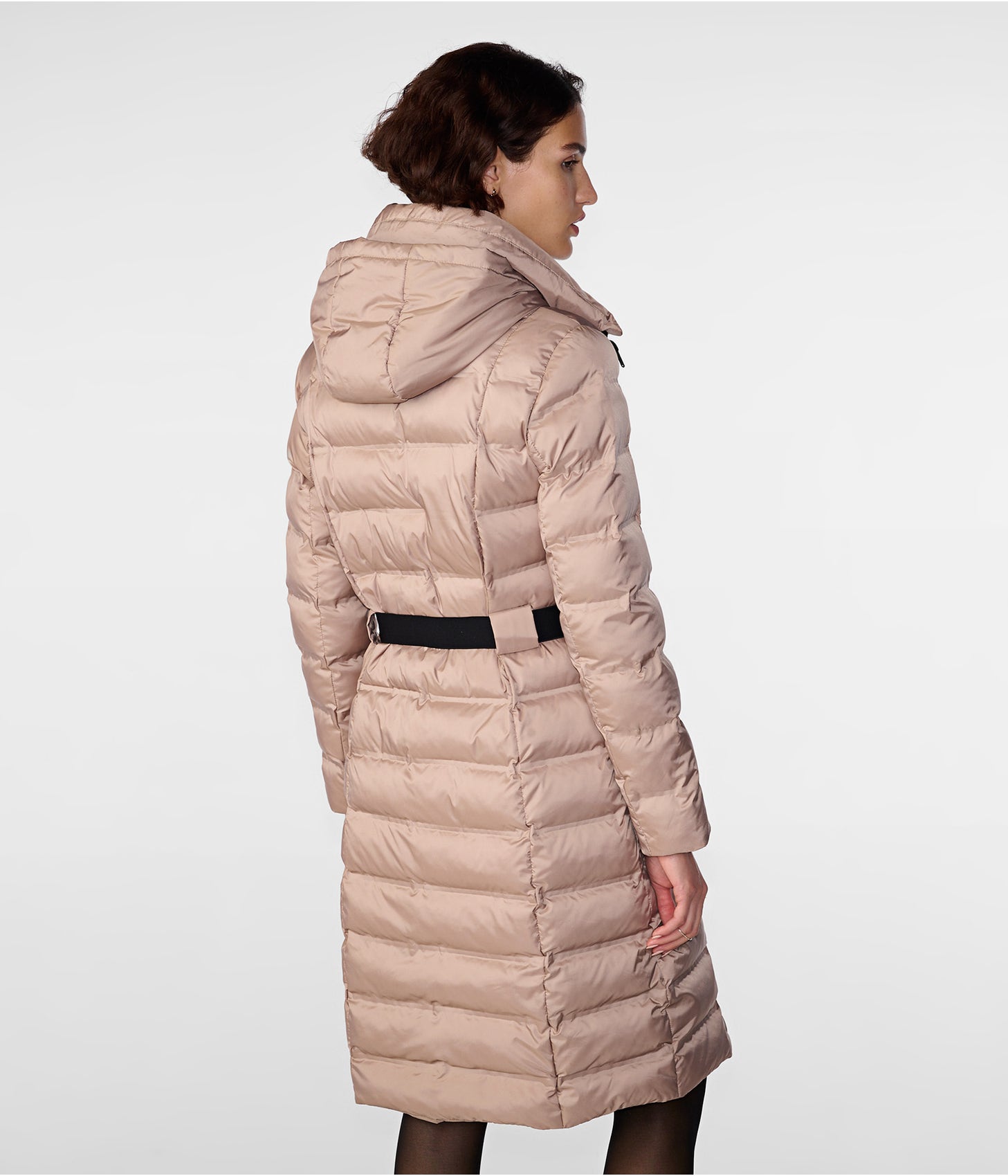 Women's Puffer Trench Coat in Tea Pink