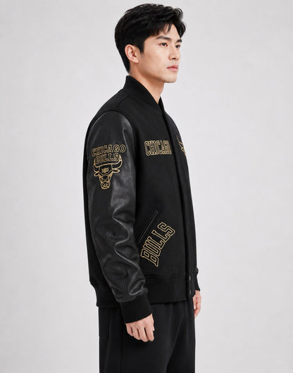 Men’s Chicago Bulls Black Varsity Jacket