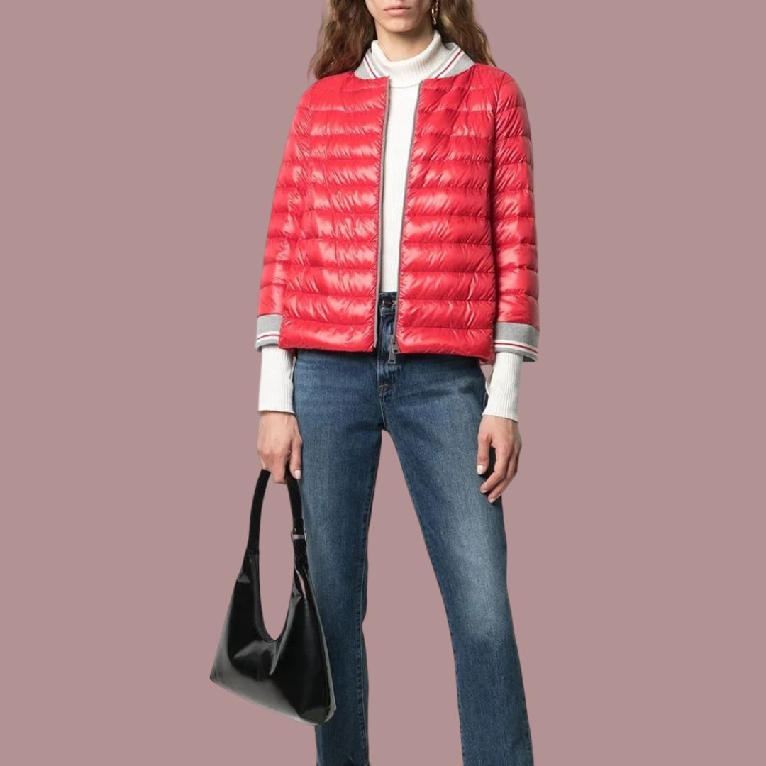 Trendy Women Red Stylish Quilted Puffer Jacket