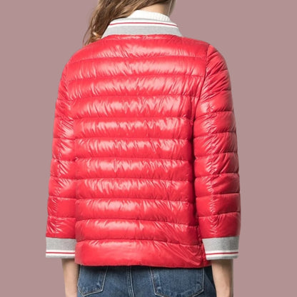 Trendy Women Red Stylish Quilted Puffer Jacket