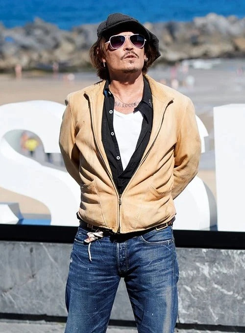 Johnny Depp Inspired Suede Leather Jacket – Timeless Celebrity Style