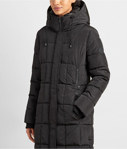 Women's Puffer Trench Coat In Black