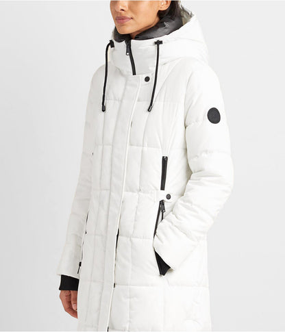 Women's Puffer Trench Coat In White