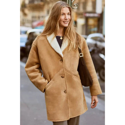  Women's B3 RAF Aviator Flight Shearling Fur Coat