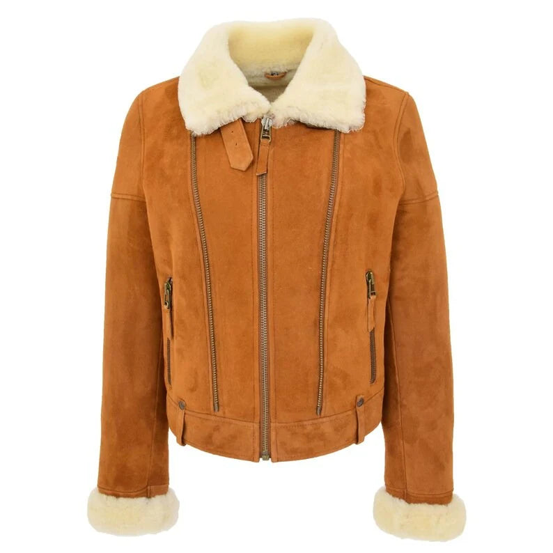 Women's B3 Shearling Sheepskin Fur Aviator Jacket