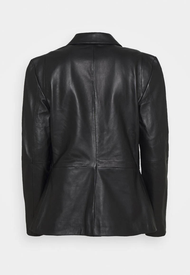 Women’s Trendy Black Sheepskin Leather Blazer