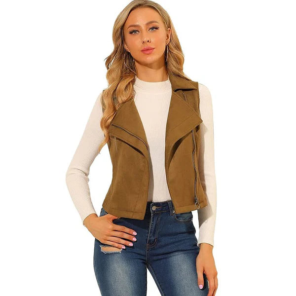 Women's Casual Suede Leather Vest