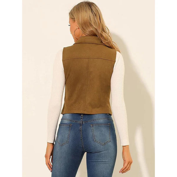 Women's Casual Suede Leather Vest