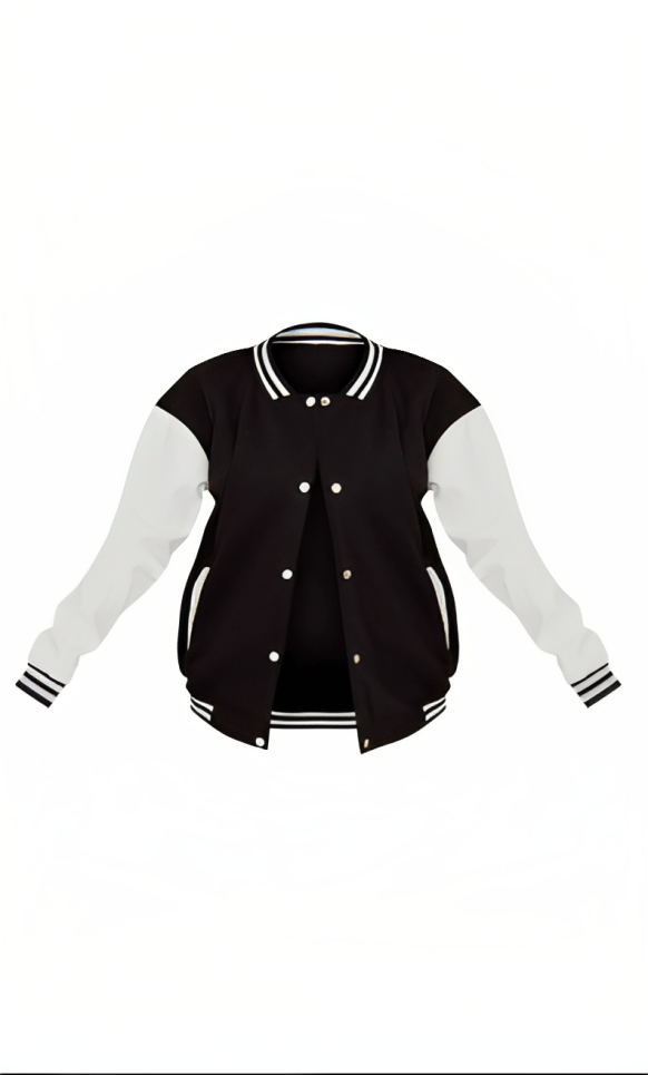 Classic Women's Black Varsity Leather Bomber Jacket