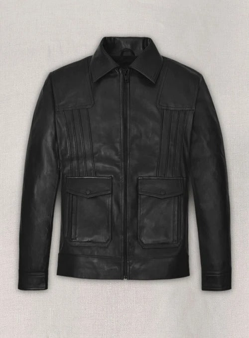 Aaron Taylor-Johnson Black Leather Jacket