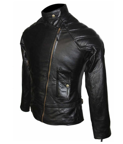 Sleek Angelina Jolie Leather Jacket from "Wanted"