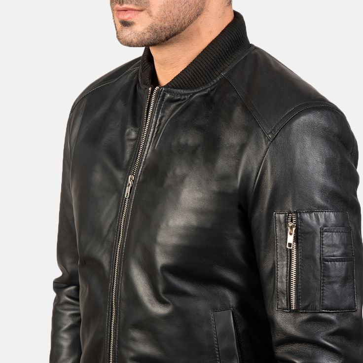 Brad Pitt Inspired Classic Leather Bomber Jacket

