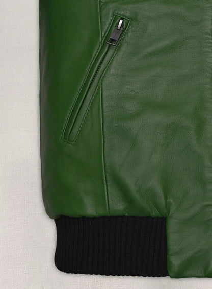 Ben Affleck Stylish Green Leather Jacket