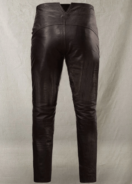 Men's Black Genuine Leather Pants