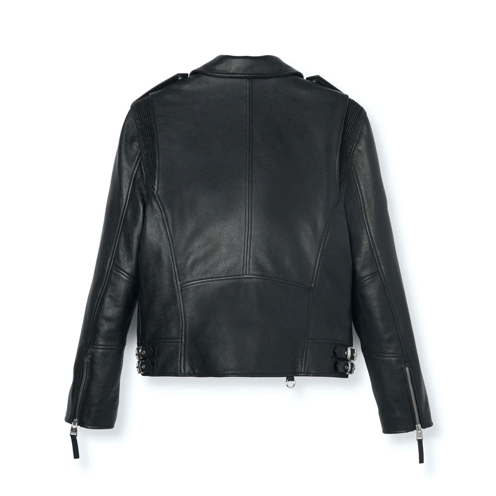 Men's Sleek Black Biker Leather Jacket