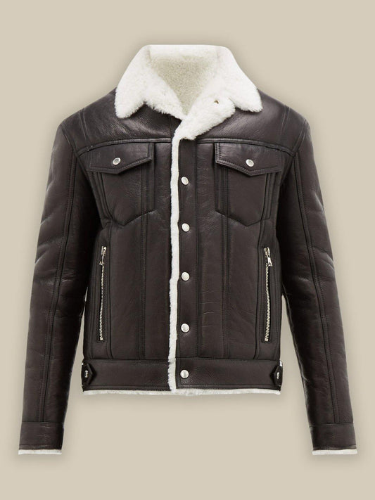 Men's Streetstyle Shearling Leather Jacket