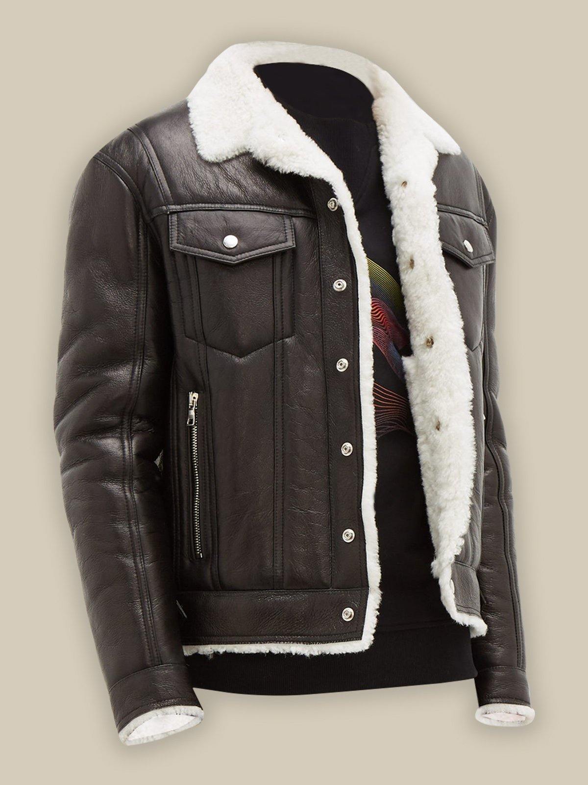 Men's Streetstyle Shearling Leather Jacket