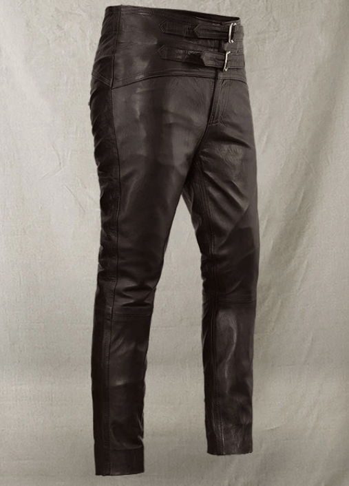 Men's Black Genuine Leather Pants