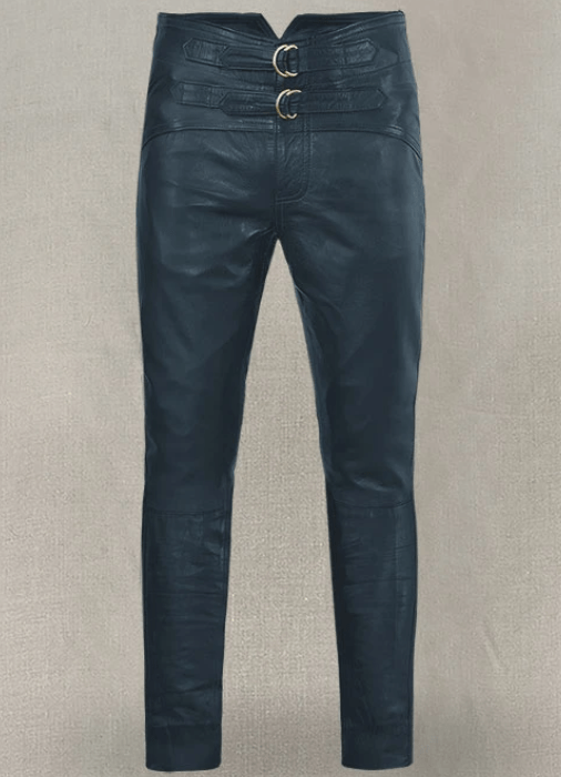 Men's Royal Blue Genuine Leather Pants