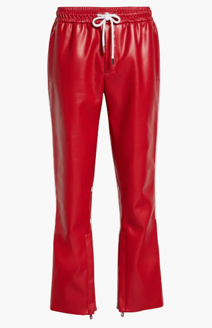 Men's Red Genuine Leather Pants