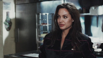 Elegant Angelina Jolie Satin Jacket from "Mr. & Mrs. Smith"