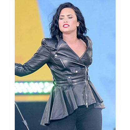 Demi Lovato's Iconic Black Leather Jacket