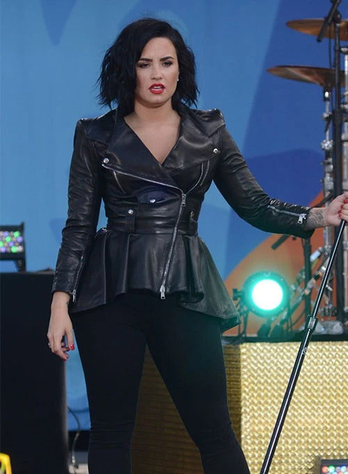 Demi Lovato's Iconic Black Leather Jacket