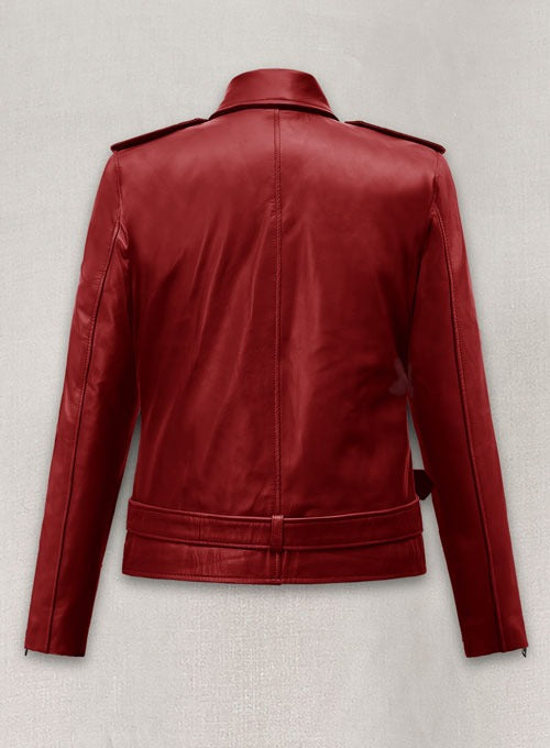 Emilia Clarke Last Christmas Red Leather Jacket