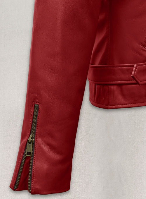 Emilia Clarke Last Christmas Red Leather Jacket