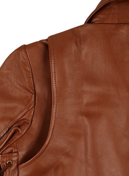 Emma Watson's Chic Brown Leather Jacket