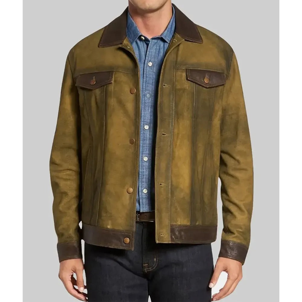 Glen Powell's Hit Man Leather Jacket