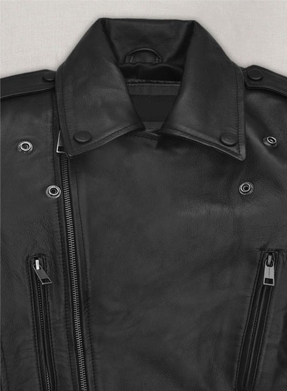 Hailey Bieber Black Leather Jacket