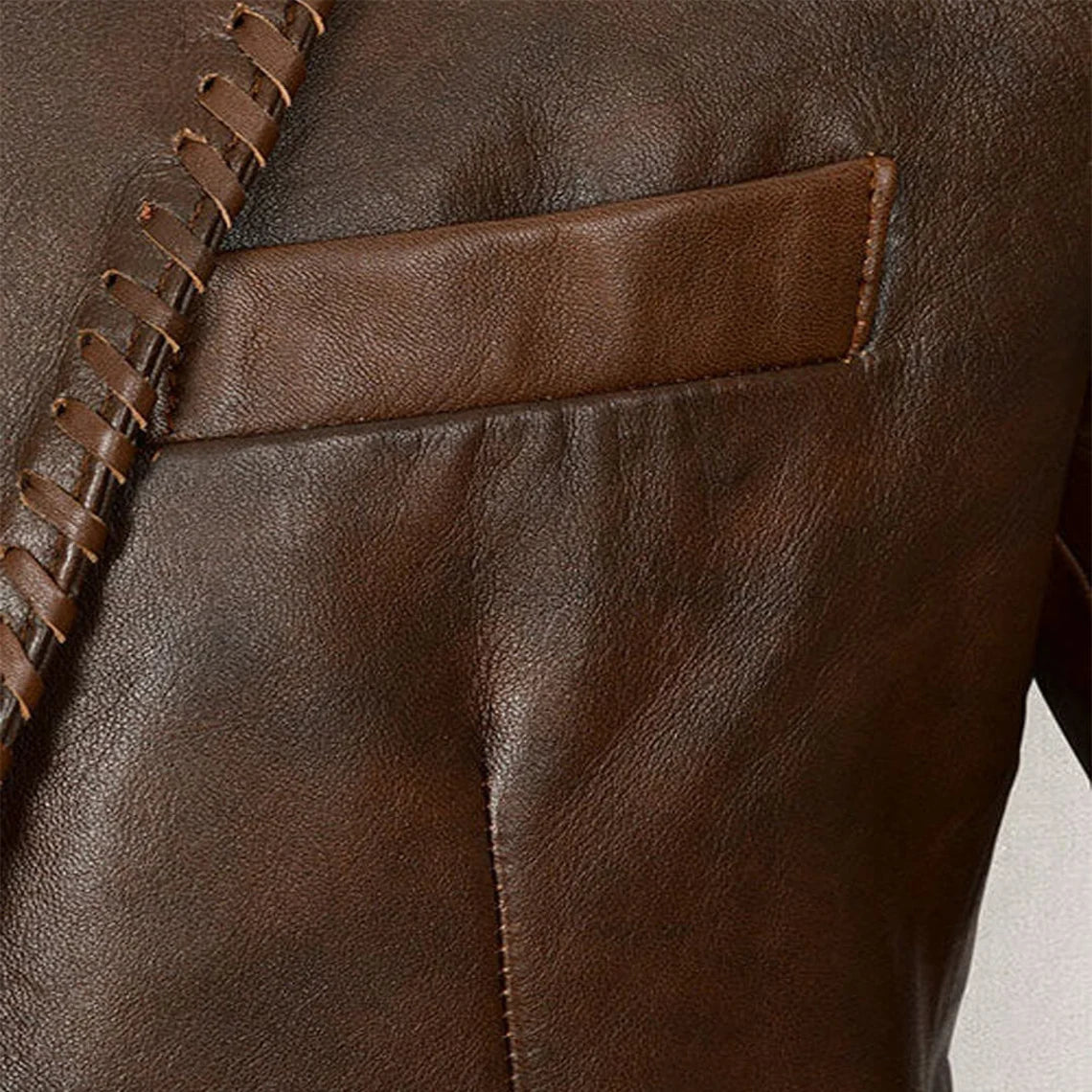 Men’s Elegant Brown Leather Blazer