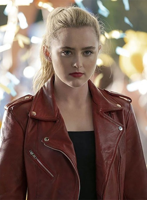 Kathryn Newton Freaky Red Leather Jacket