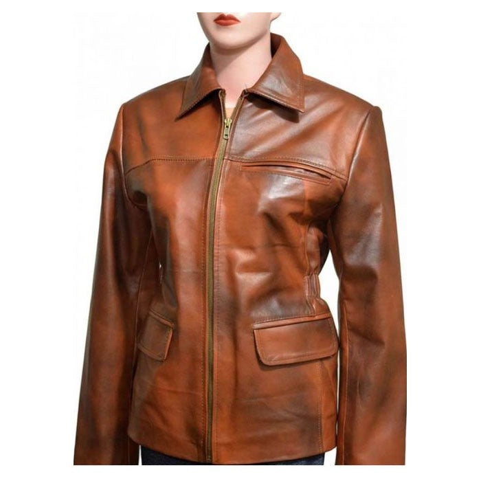 Stylish Jennifer Lawrence Brown Jacket from "The Hunger Games"