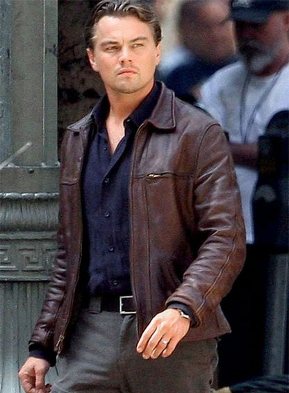 Leonardo DiCaprio Inception Brown Leather Jacket