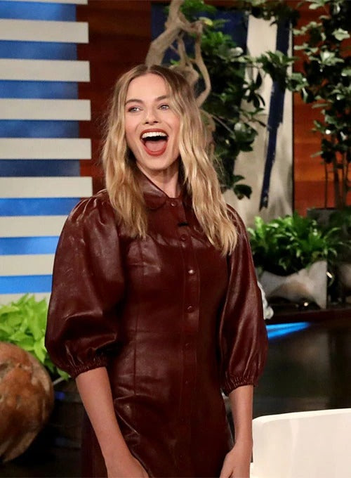 Margot Robbie's Stunning Leather Dress