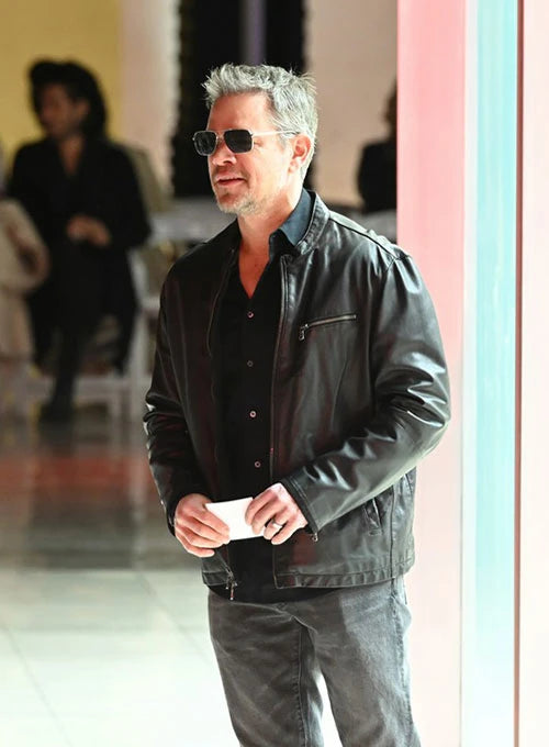 Matt Damon Stylish Black Leather Jacket