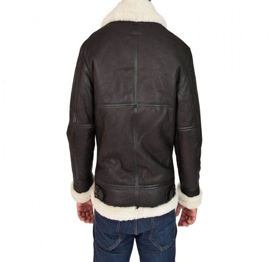 Men Jet Black B3 Bomber Leather Jacket - TopGuruJackets