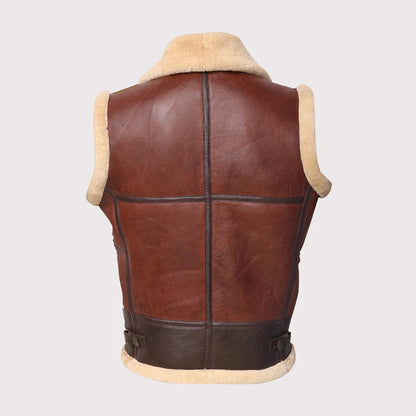 Men’s Brown Shearling Leather Vest