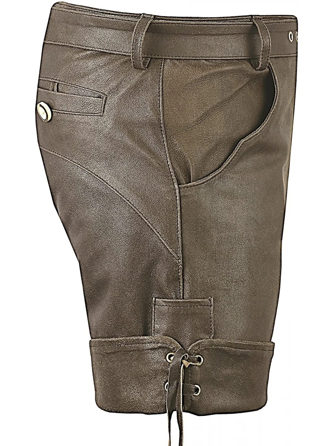 Men’s Smart Brown Leather Shorts