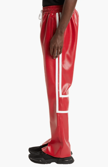 Men's Red Genuine Leather Pants