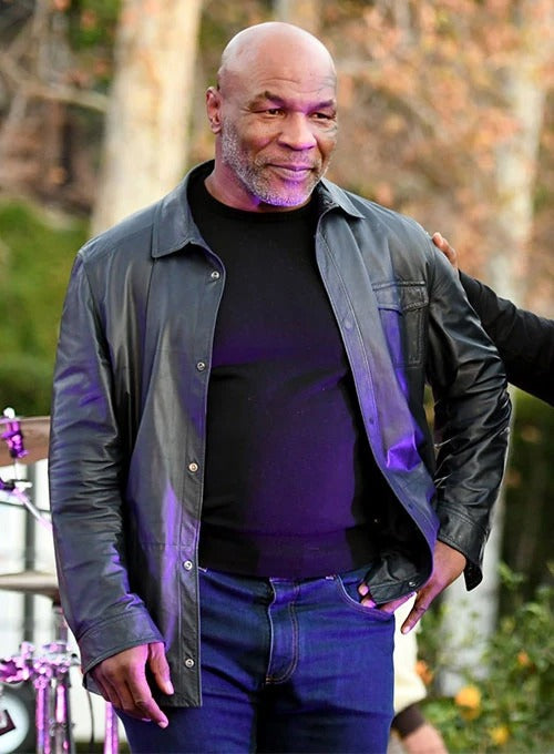 Mike Tyson Blue Leather Shirt